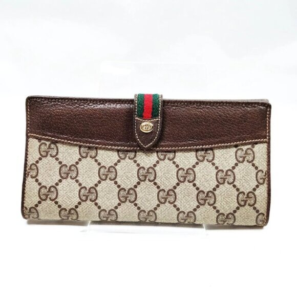 Gucci Long Wallet Brown PVC mon300-102525 - Picture 1 of 9